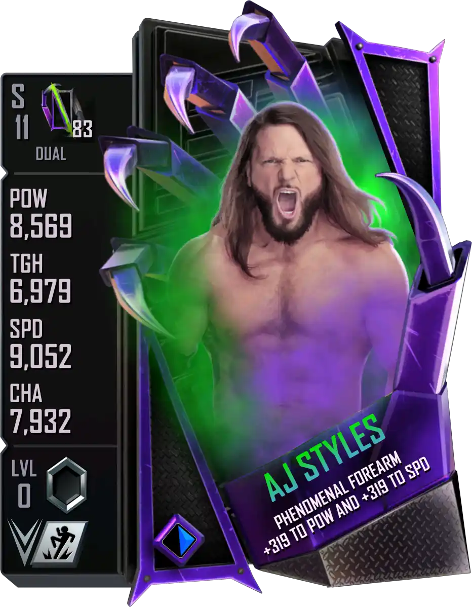 Dual, AJ Styles, Standard Card from WWE Supercard