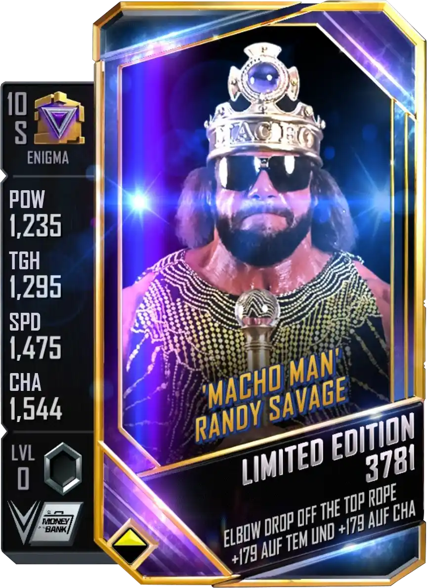 Enigma, Randy Savage, Special Limited Edition card from WWE Supercard