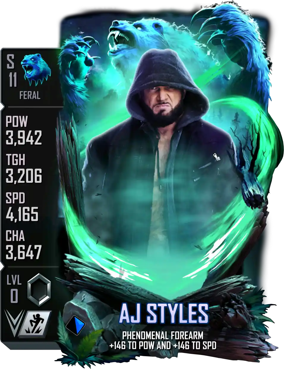 Feral, AJ Styles, Standard Card from WWE Supercard