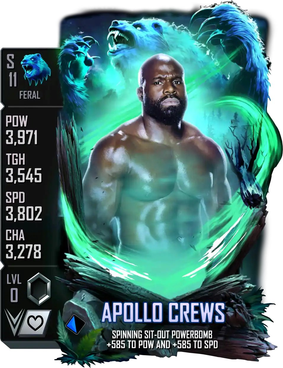 Feral, Apollo Crews, Standard Card from WWE Supercard