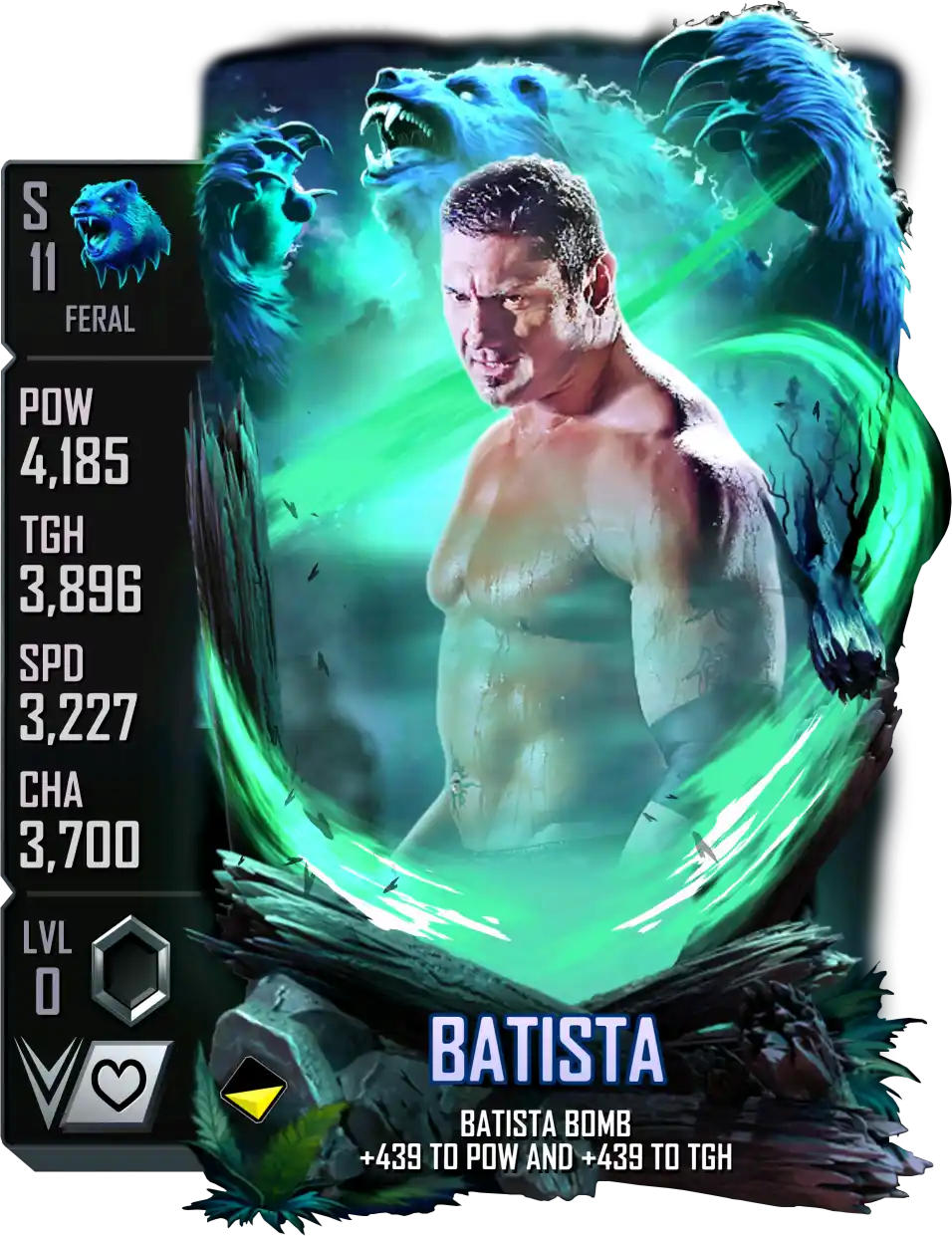 Feral, Batista, Standard Card from WWE Supercard