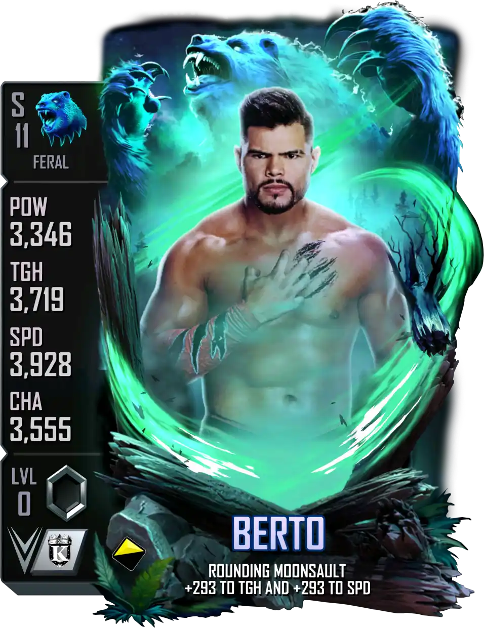 Feral, Berto, Standard Card from WWE Supercard