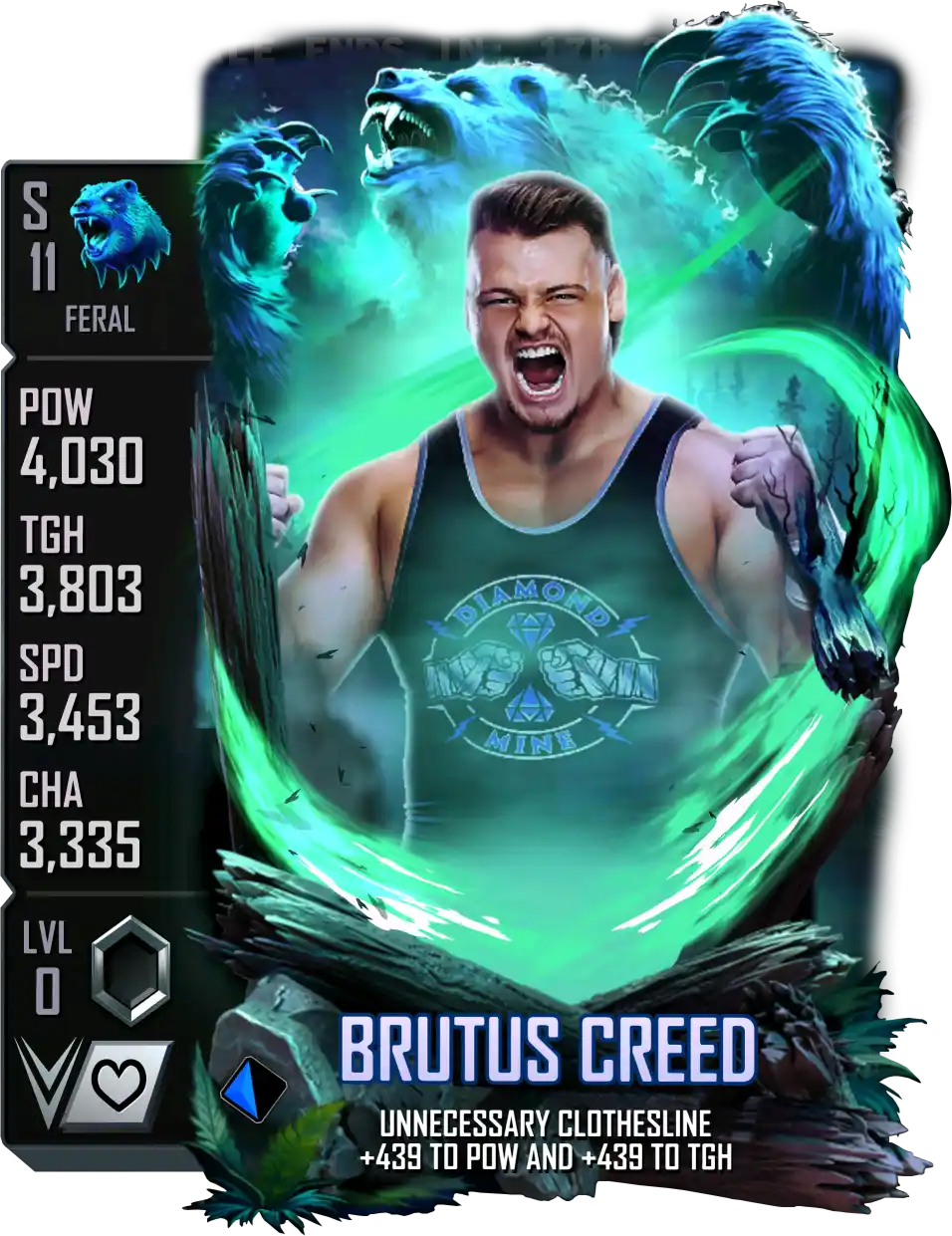 Feral, Brutus Creed, Standard Card from WWE Supercard