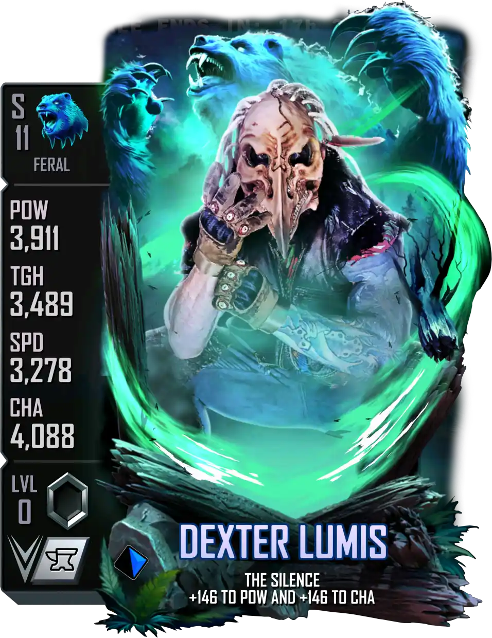 Feral, Dexter Lumis, Standard Card from WWE Supercard