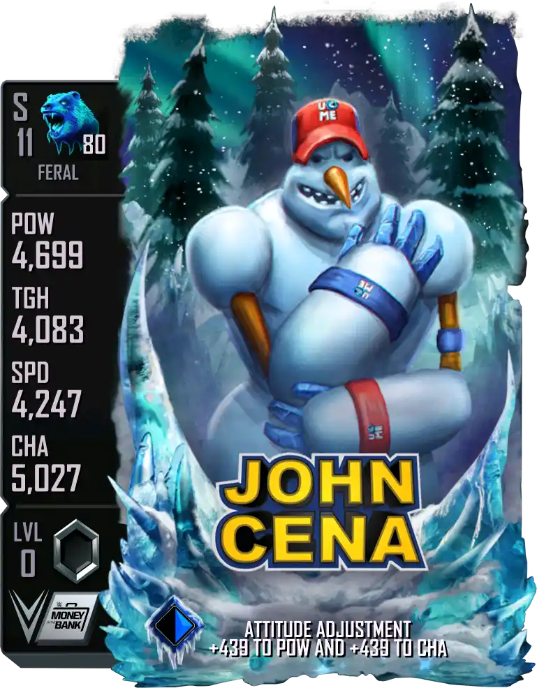 Feral, John Cena, SE (Special Edition) 2025 Winter Holidays Snowman card from WWE Supercard