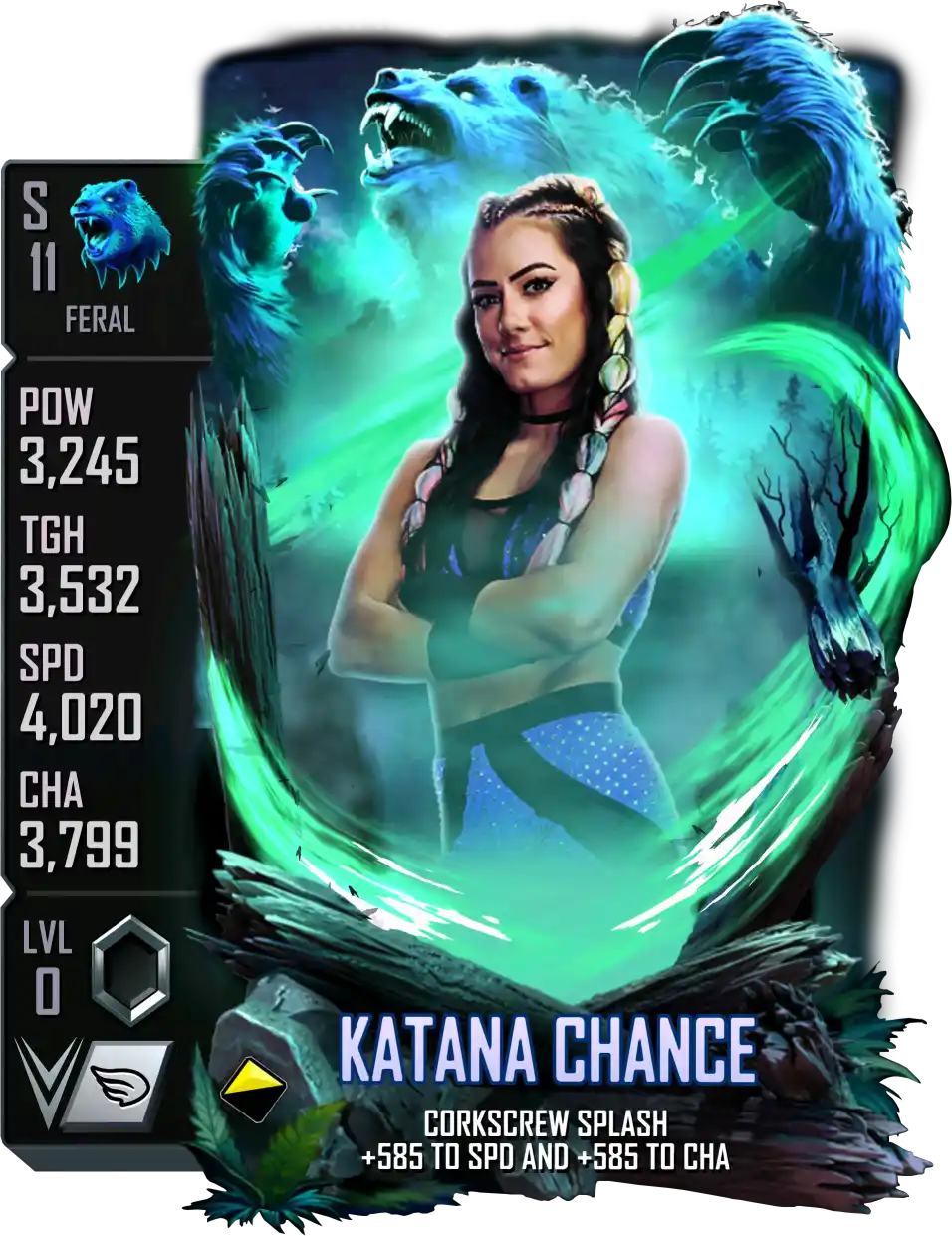Feral, Katana Chance, Standard Card from WWE Supercard