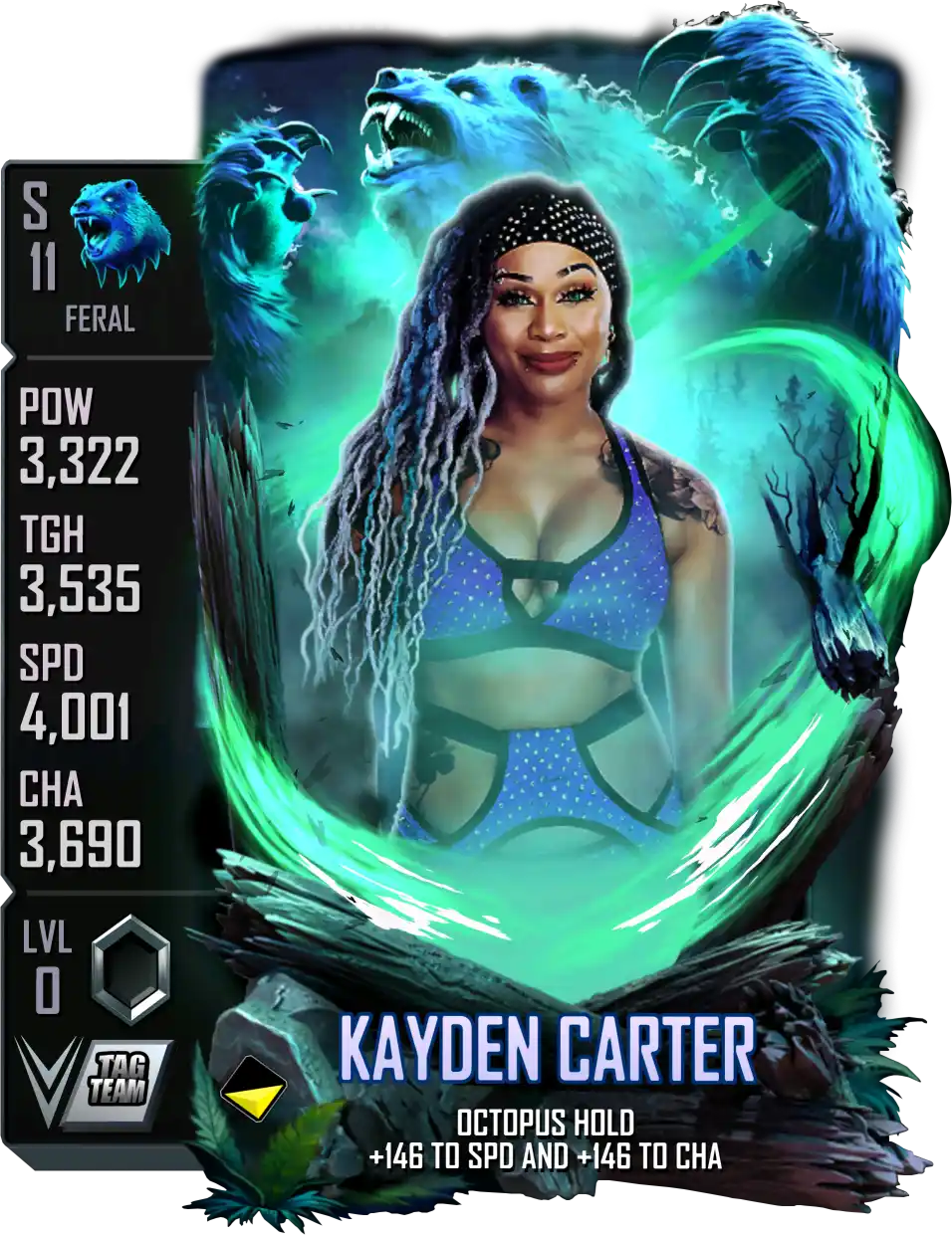 Feral, Kayden Carter, Standard Card from WWE Supercard