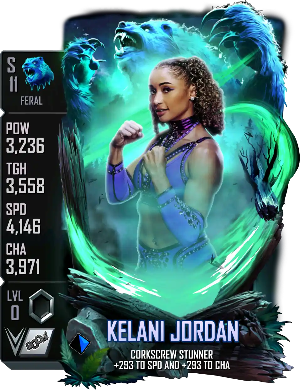 Feral, Kelani Jordan, Standard Card from WWE Supercard
