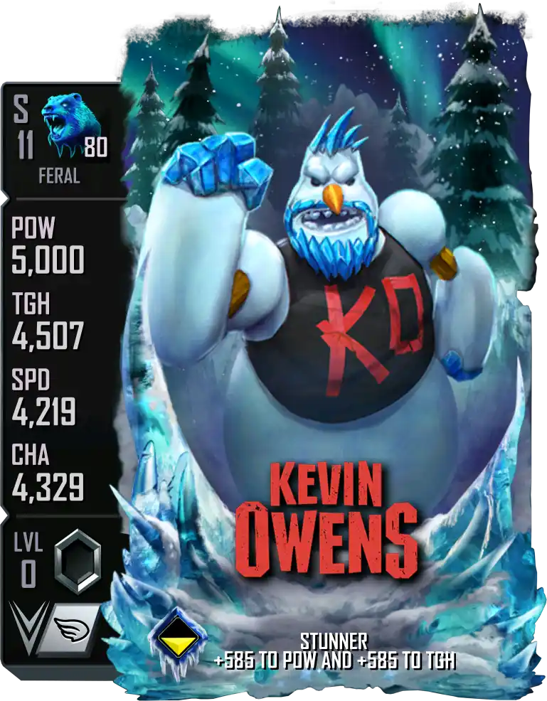 Feral, Kevin Owens, SE (Special Edition) 2025 Winter Holidays Snowman card from WWE Supercard