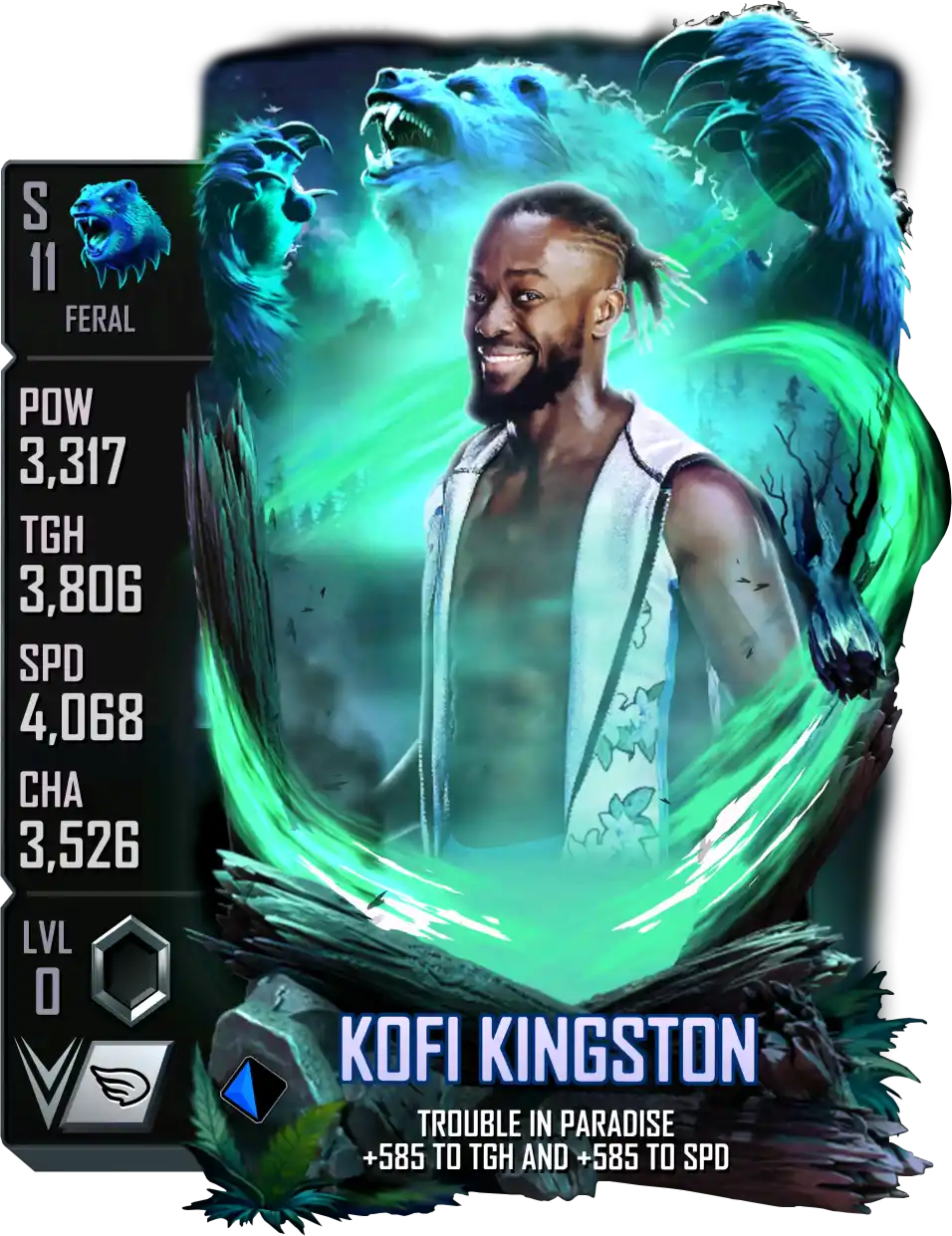 Feral, Kofi Kingston, Standard Card from WWE Supercard