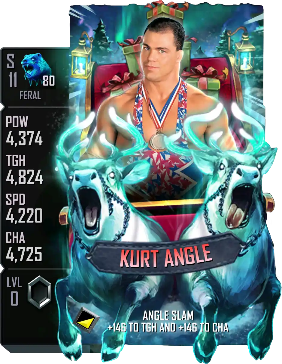 Feral, Red Rooster, SE (Special Edition) Winter Holidays card from WWE Supercard