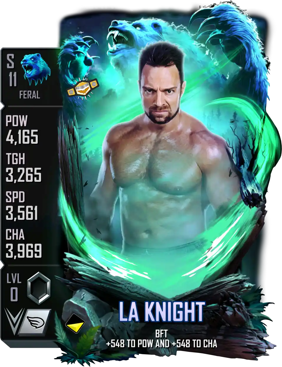 Feral, LA Knight, Standard Card from WWE Supercard