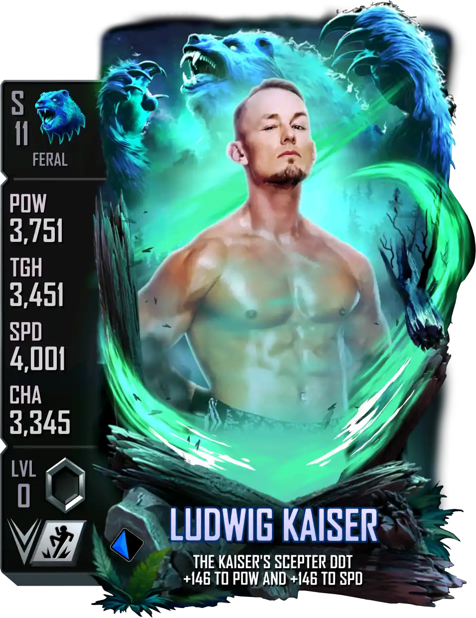 Feral, Ludwig Kaiser, Standard Card from WWE Supercard