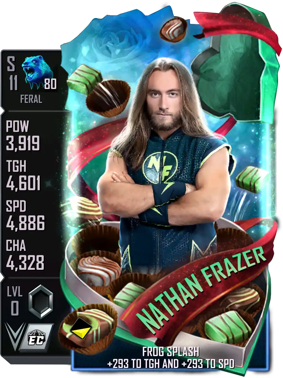 Feral, Nathan Frazer, Valentine's Day SE (Special Edition) card from WWE Supercard