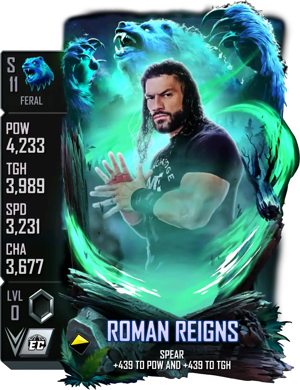 Feral, Roman Reigns, Standard Card from WWE Supercard