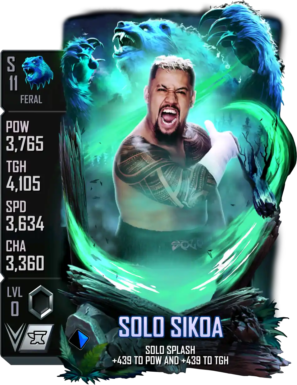 Feral, Solo Sikoa, Standard Card from WWE Supercard