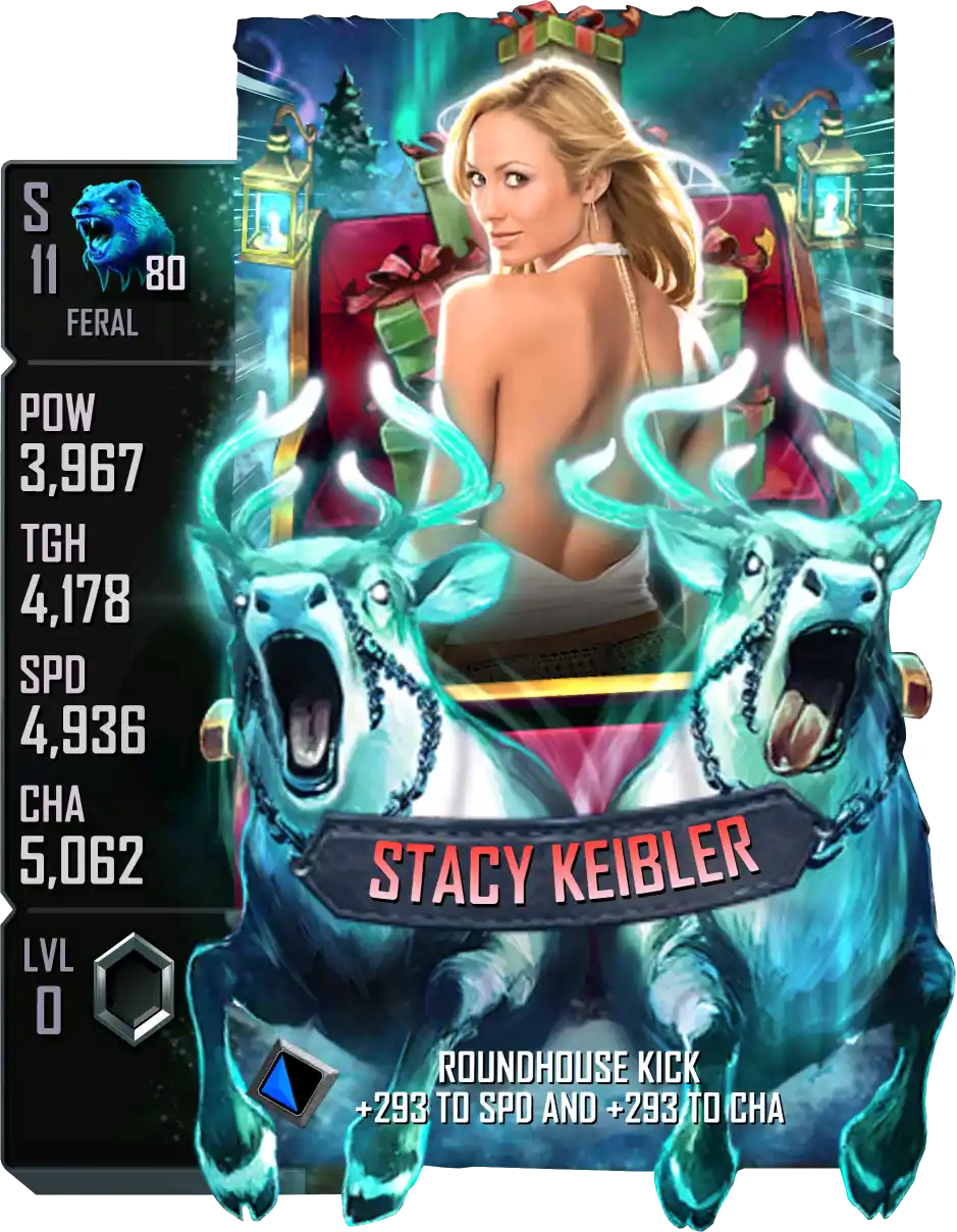 Feral, Red Rooster, SE (Special Edition) Winter Holidays card from WWE Supercard