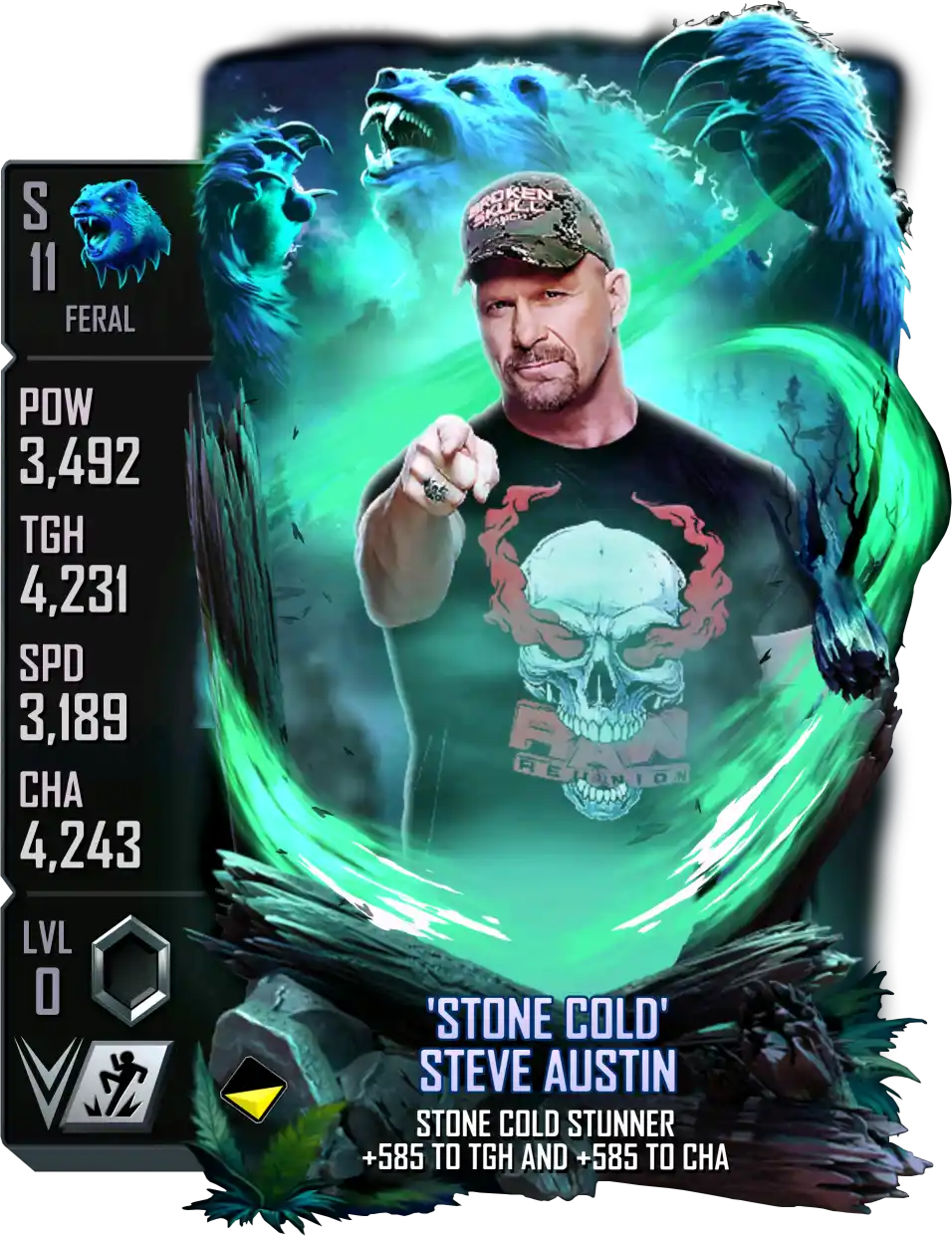 Feral, Steve Austin, Standard Card from WWE Supercard
