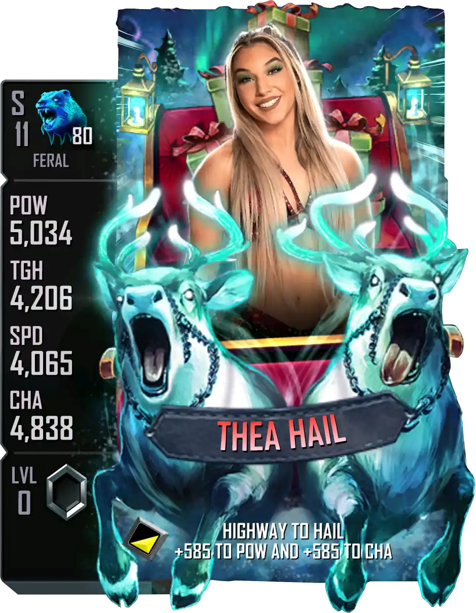 Feral, Red Rooster, SE (Special Edition) Winter Holidays card from WWE Supercard