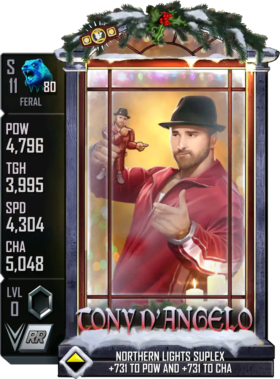 Feral, Tony D'Angelo, SE (Special Edition) Winter Holidays card from WWE Supercard