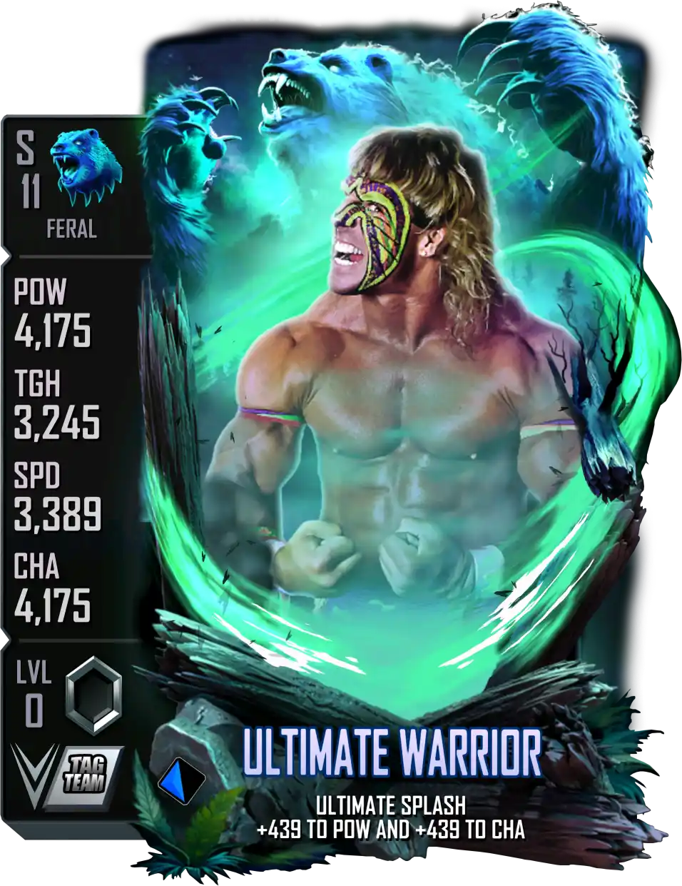 Feral, Ultimate Warrior, Standard Card from WWE Supercard