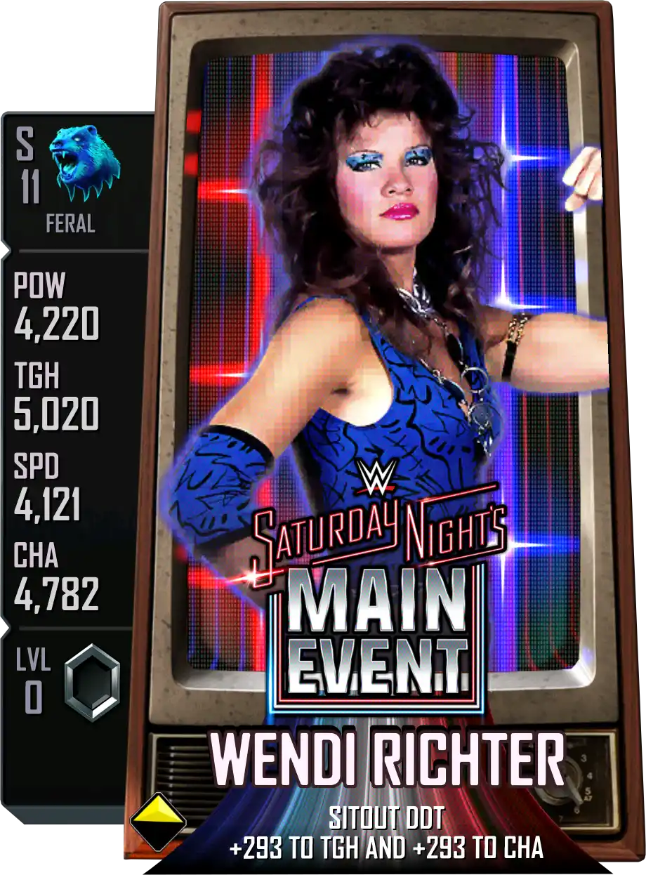 Feral, Wendi Richter, SE (Special Edition) Saturday Nights Main Event card from WWE Supercard