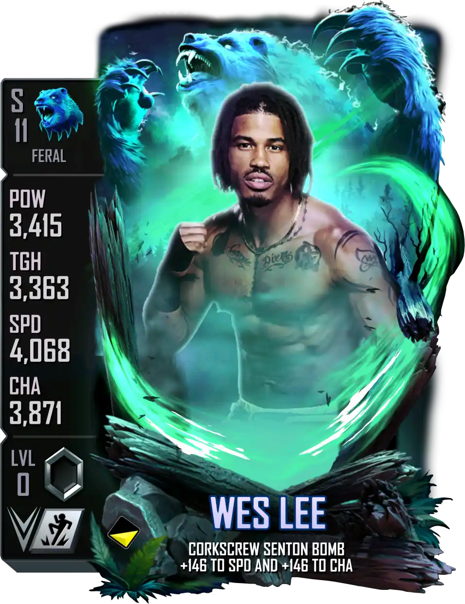 Feral, Wes Lee, Standard Card from WWE Supercard