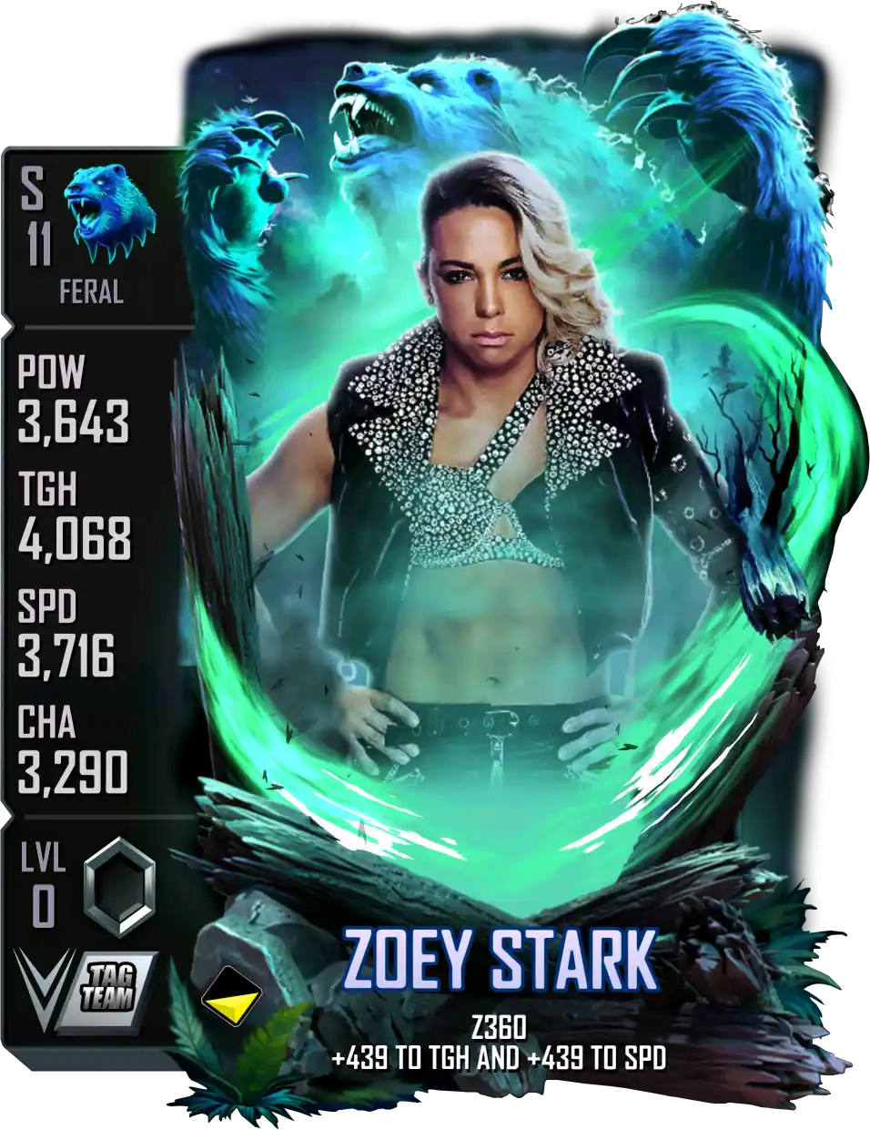 Feral, Zoey Stark, Standard Card from WWE Supercard