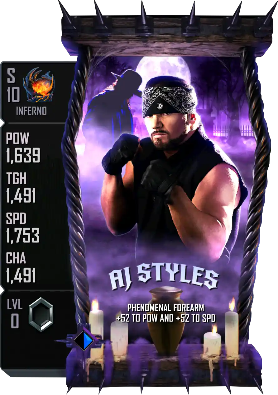 Inferno, AJ Styles, The Ministry Of Darkness Special Edition Card from WWE Supercard