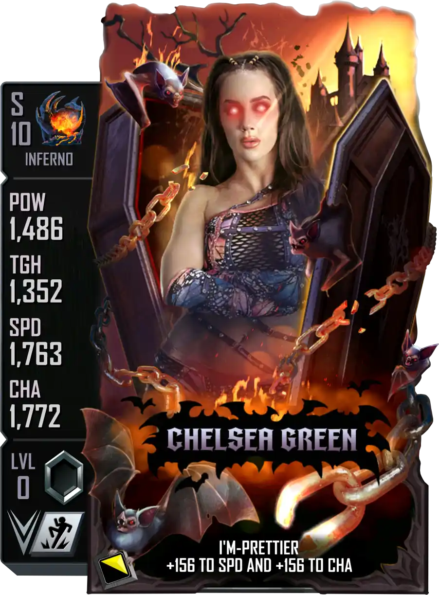 Inferno, Chelsea Green, Halloween Seasonal SE Special Edition Card from WWE Supercard