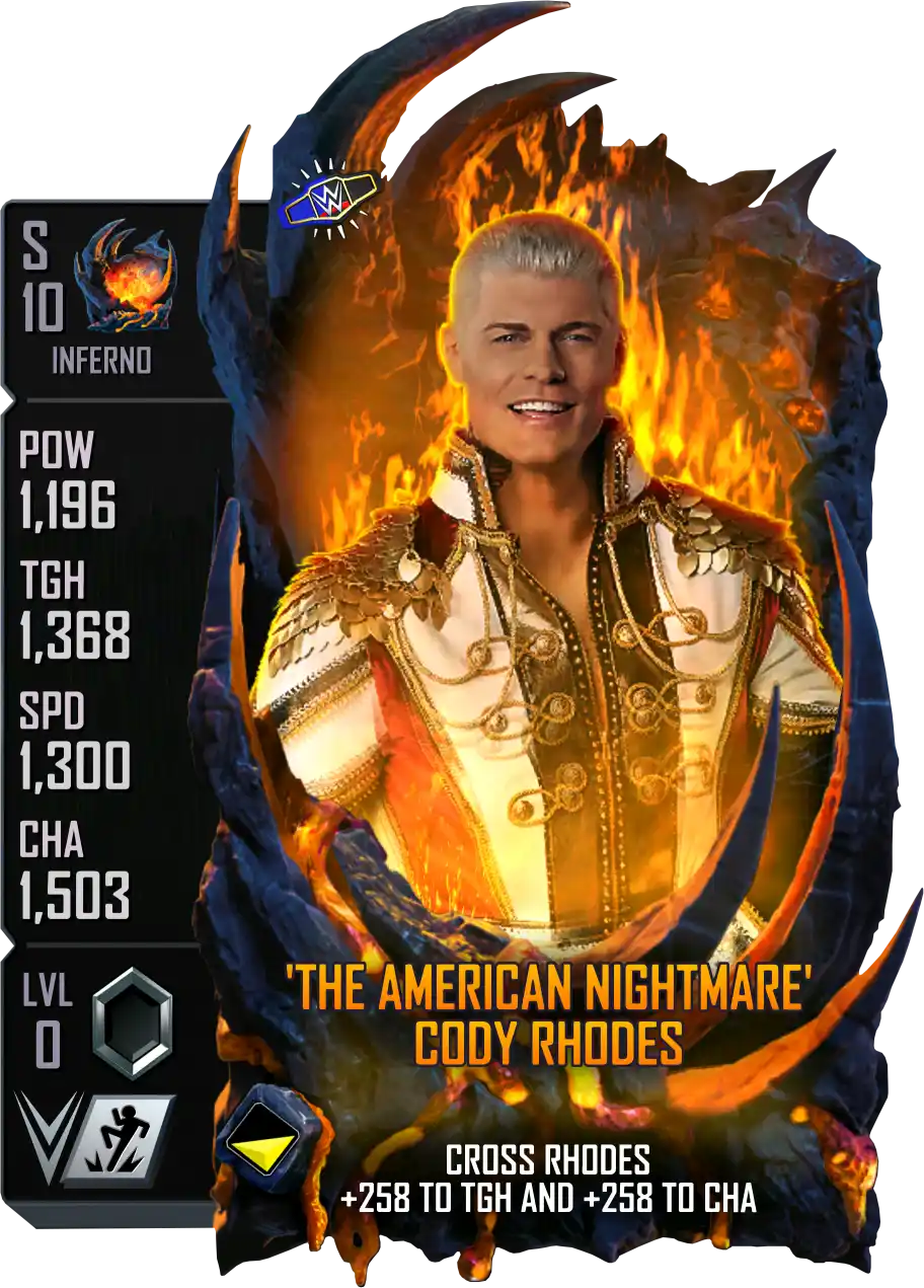 Inferno, Cody Rhodes, Standard Card from WWE Supercard