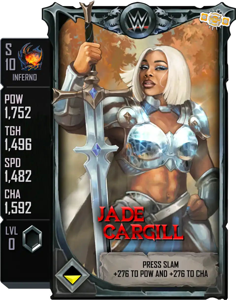 Inferno, Jade Cargill, Dungeons and Dropkicks SE Special Edition Card from WWE Supercard