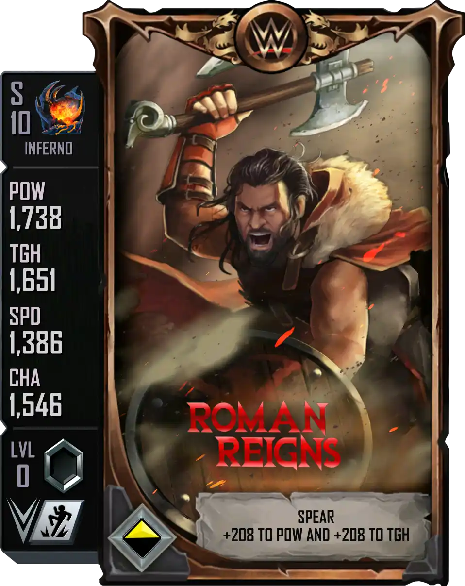 Inferno, Roman Reigns, Dungeons and Dropkicks SE Special Edition Card from WWE Supercard