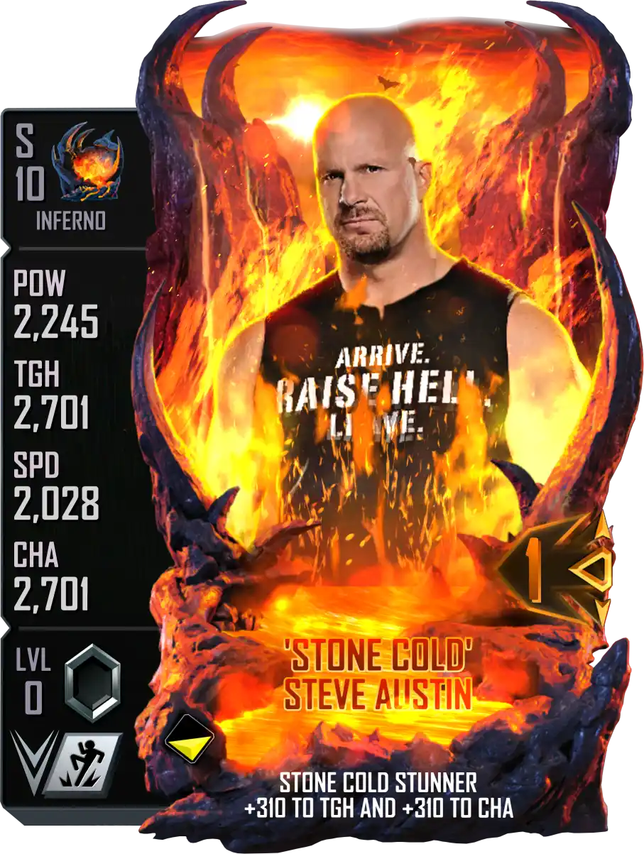Inferno, 'Stone Cold' Steve Austin, PCC (People's Champion Challenge) Ranked Event Card from WWE Supercard