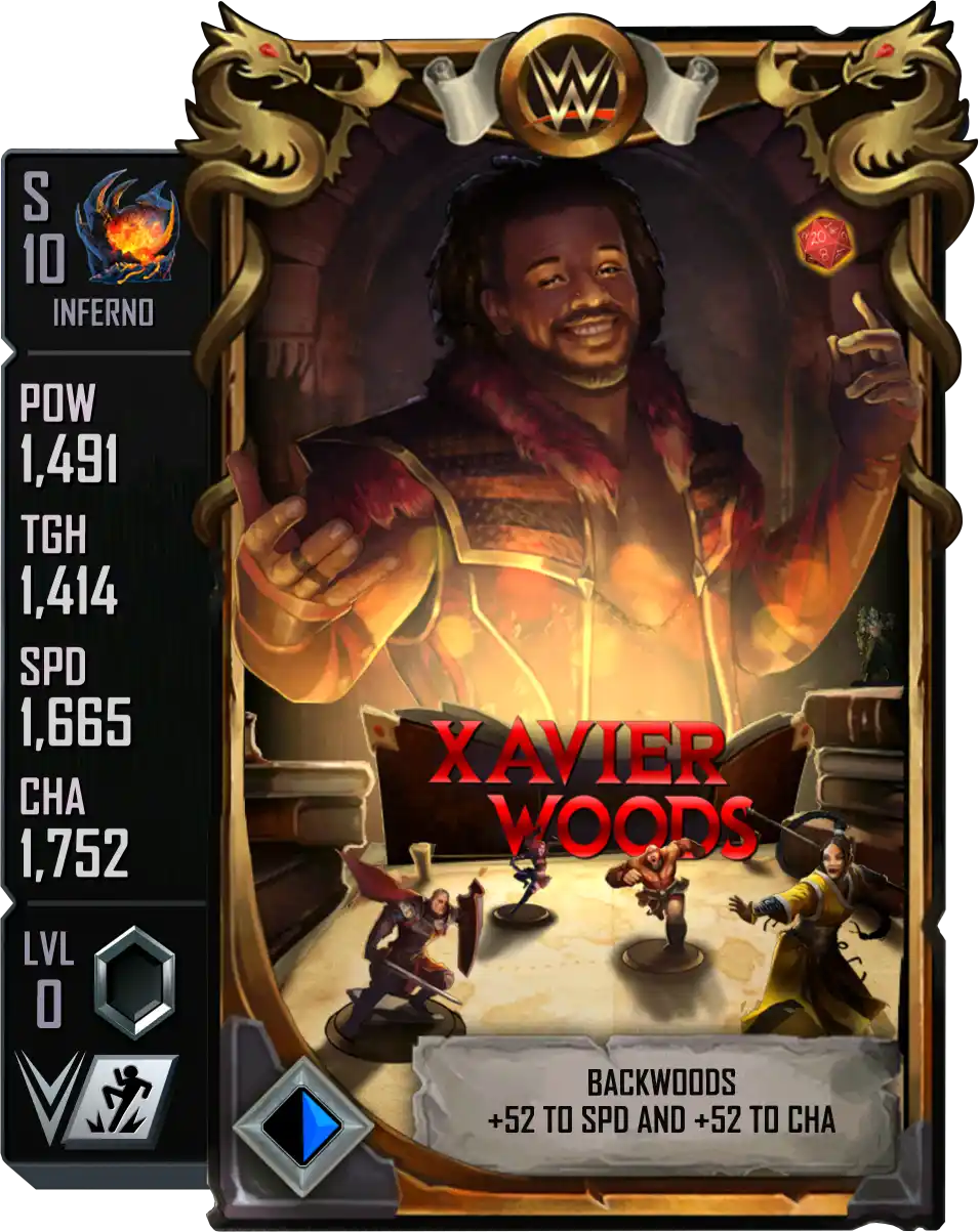 Inferno, Xavier Woods, Dungeons and Dropkicks SE Special Edition Card from WWE Supercard