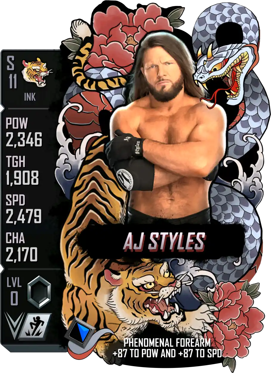 Ink, AJ Styles, Standard Card from WWE Supercard