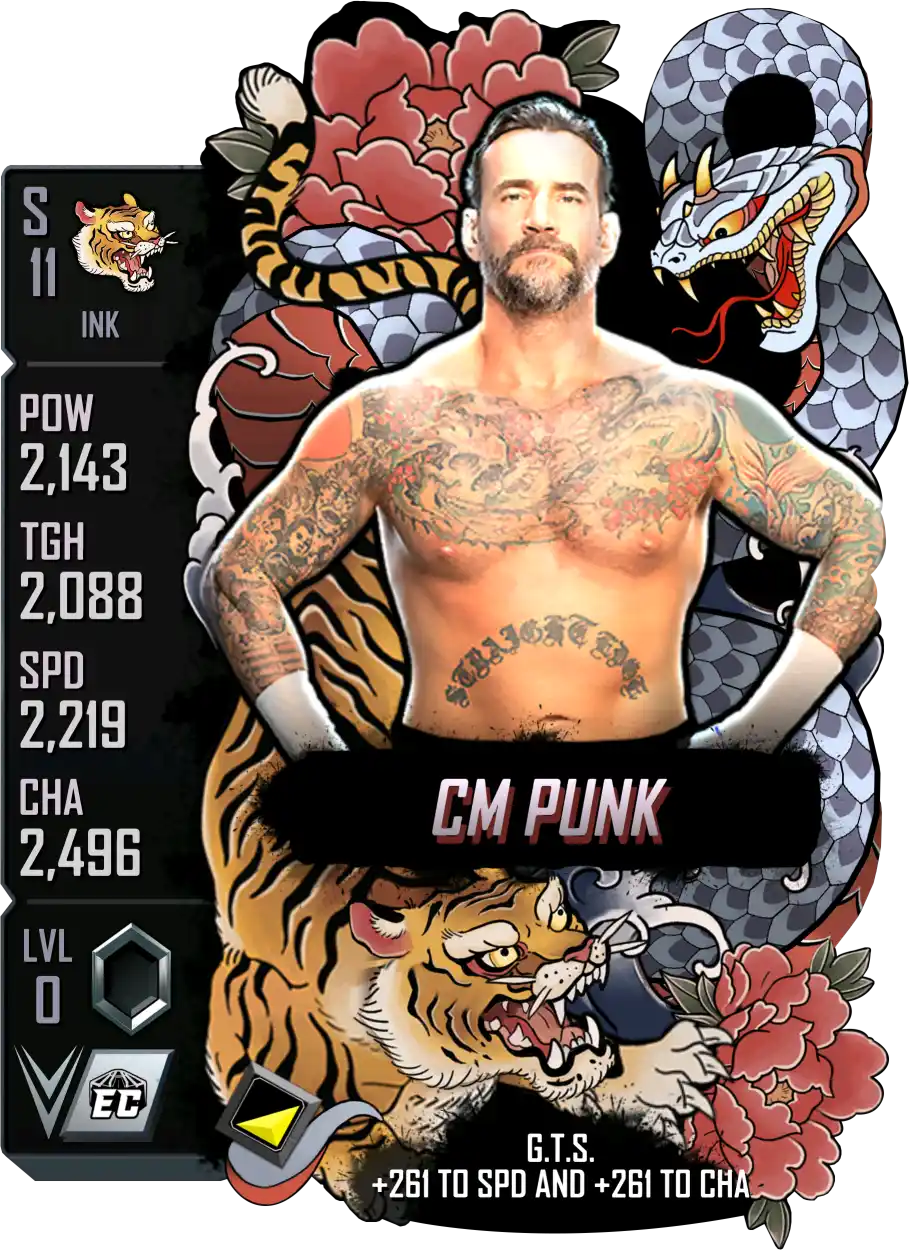 Ink, CM Punk, Standard Card from WWE Supercard