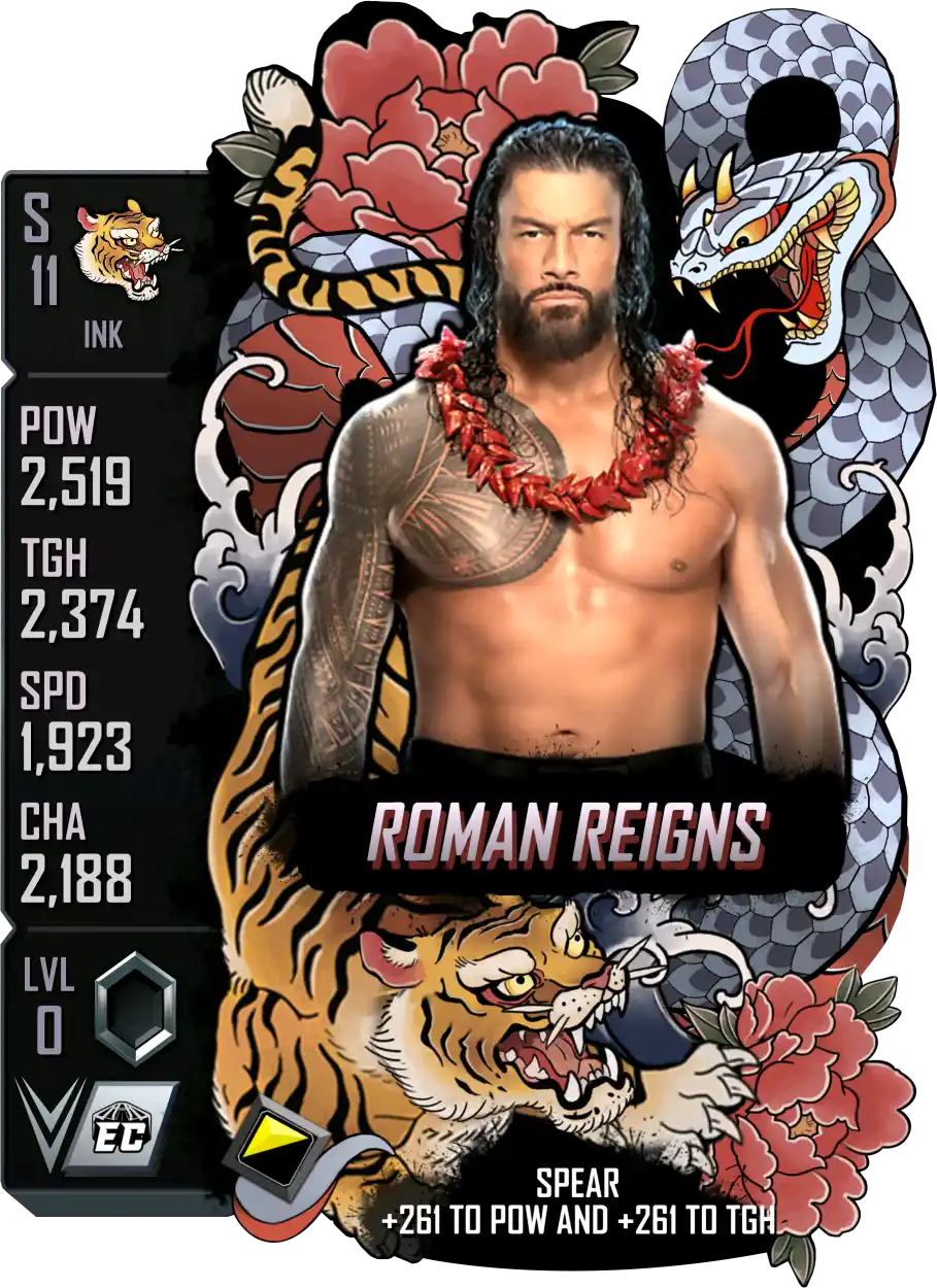 Ink, Roman Reigns, Standard Card from WWE Supercard