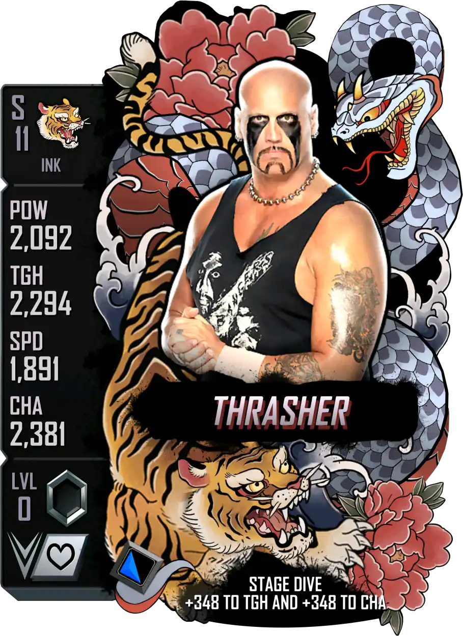 Ink, Thrasher, Standard Card from WWE Supercard