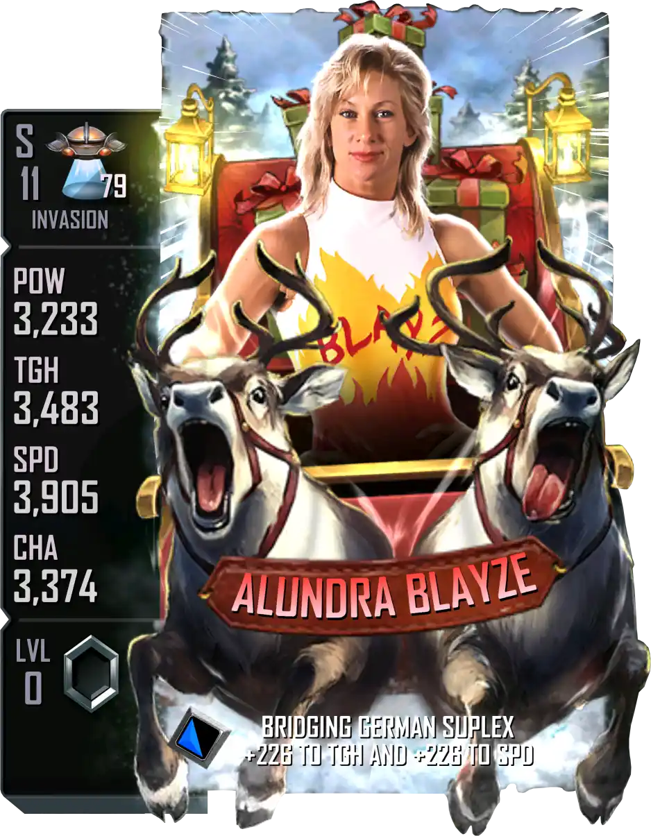 Invasion, Alundra Blayze, SE (Special Edition) Winter Holidays card from WWE Supercard