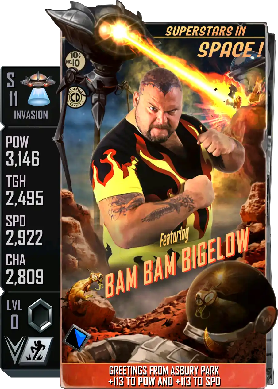 Invasion, Bam Bam Bigelow, Standard Card from WWE Supercard