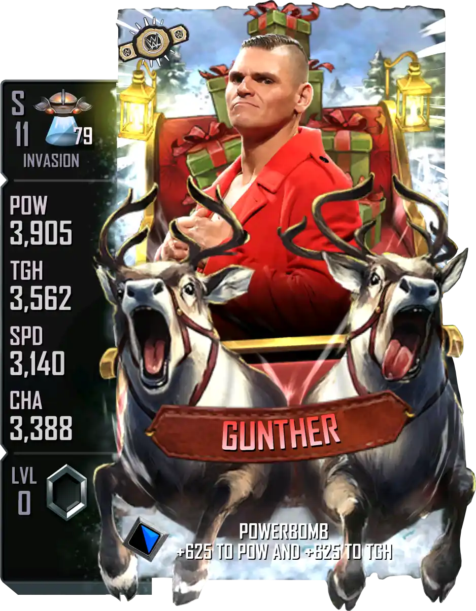 Invasion, Gunther, SE (Special Edition) Winter Holidays card from WWE Supercard