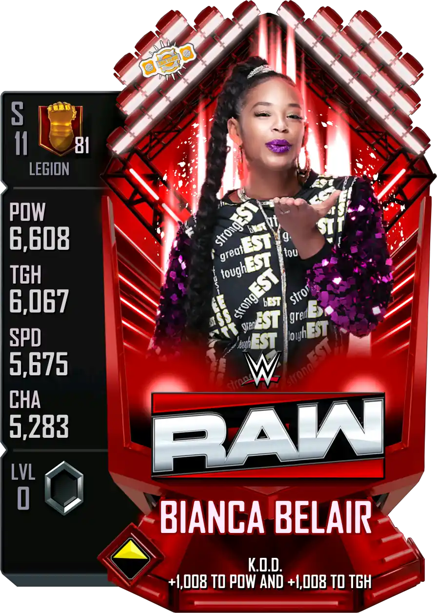 Legion, Bianca Belair, SE (Special Edition) RAW on Netflix card from WWE Supercard