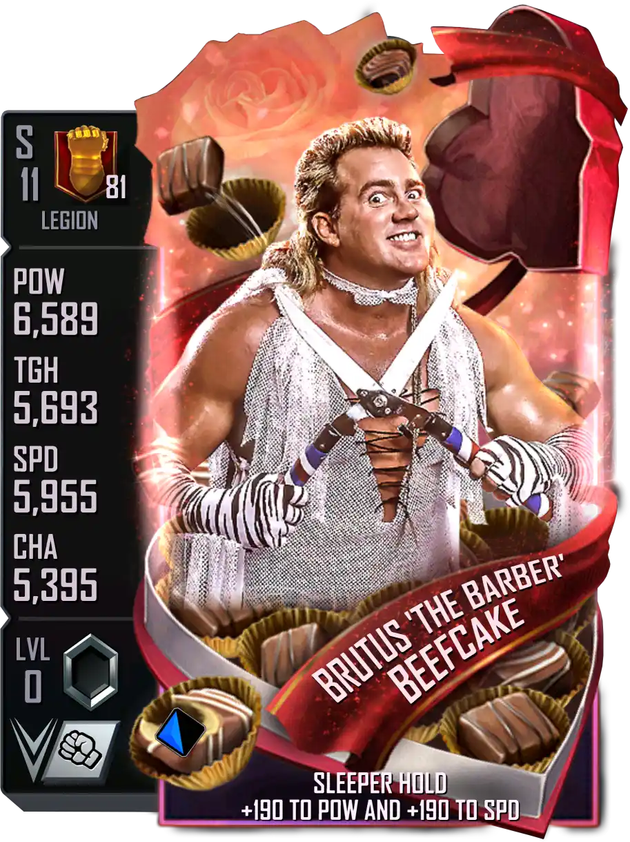 Legion, Brutus Beefcake, Valentine's Day SE (Special Edition) card from WWE Supercard