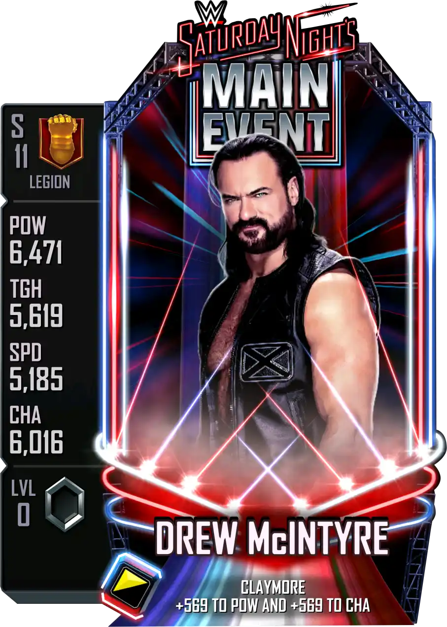 Legion, Drew McIntyre, SE (Special Edition) Saturday Nights Main Event card from WWE Supercard