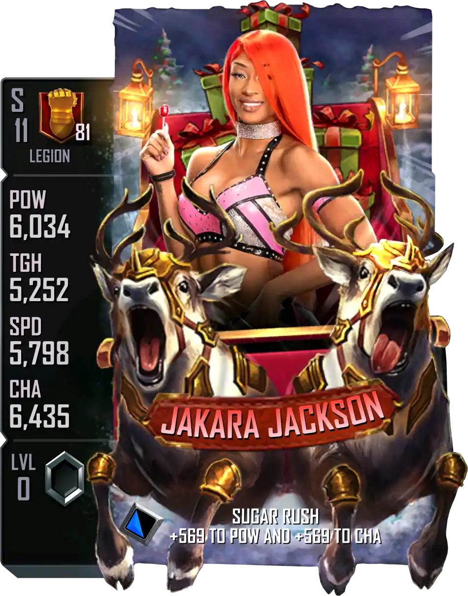 Legion, Jakara Jackson, SE (Special Edition) 2025 Winter Holidays card from WWE Supercard