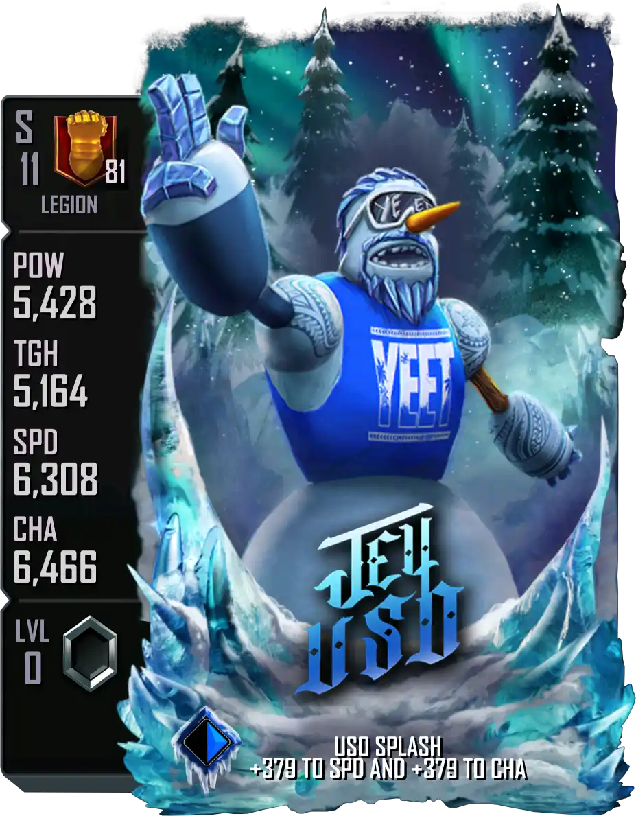 Legion, Jey Uso, SE (Special Edition) 2025 Winter Holidays Snowman card from WWE Supercard
