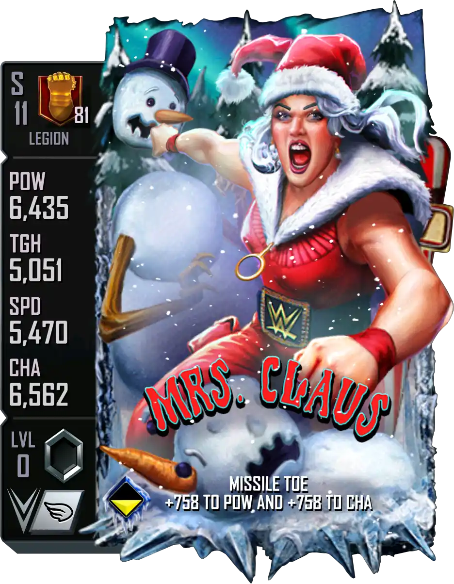 Legion, Mrs. Claus, SE (Special Edition) 2025 Winter Holidays card from WWE Supercard