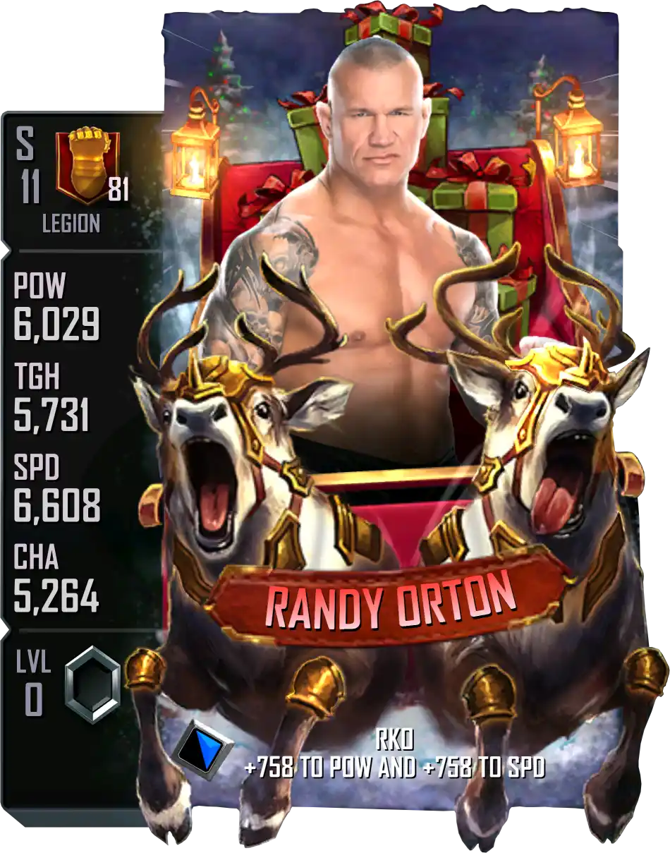 Legion, Randy Orton, SE (Special Edition) 2025 Winter Holidays card from WWE Supercard