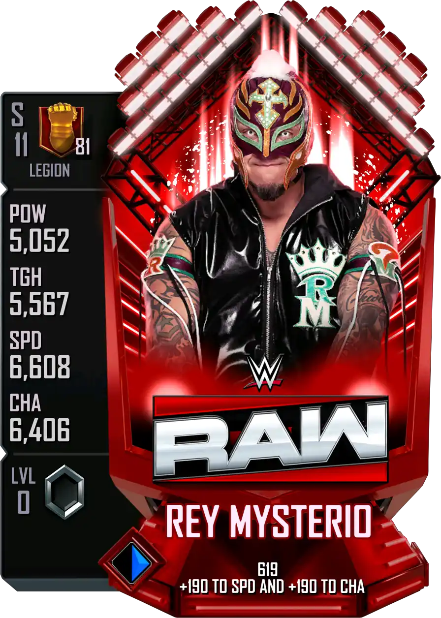 Legion, Rey Mysterio, SE (Special Edition) RRAW on Netflix card from WWE Supercard